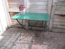 Old French brocante metal folding table