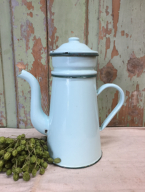 Brocante mintgroene koffiekan