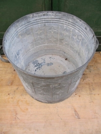 Brocante zinken ton met sterren