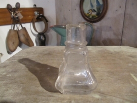 Beautiful French brocante old clear glass bottle