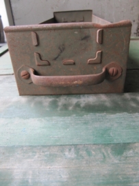 Old dark metal tray or drawer