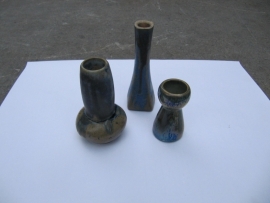 Mooie Franse Brocante aardewerk potjes 6 stuks