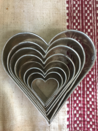 Set brocante hartjes in blik