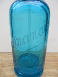 Fel blauwe spuitfles met opdruk