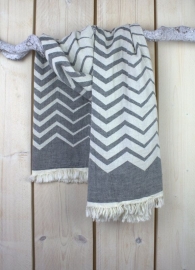 Hamamdoek World Chevron 160 x 95 cm Black / White
