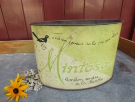 Old antieque French oval candy tin
