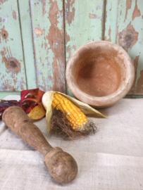 Brocante houten vijzel