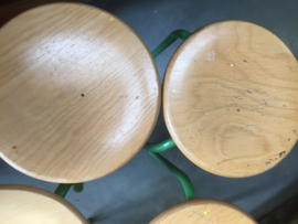 Set van 4 vintage krukken