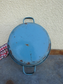 Brocante emaille ronde schaal