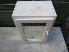 Beautiful old white medicine cabinet with mirror