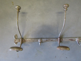 Old metal coat rack  5 hooks