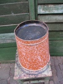 Enamel bucket very nice orange clouded
