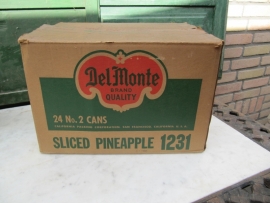 Brocante old box of Del Monte pineapple sliced 1231