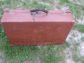 Brocante Franse koffer met koperen beslag