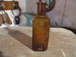French Brocante old brown glass bottle