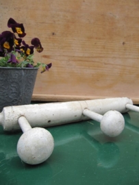 Frans brocante witte houten kapstok