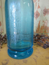 Old French seltzer bottle in blue