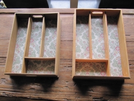Brocante French cutlery tray or desk