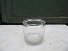 Antique French glass jam jar