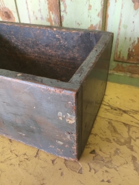 Oud groen houten kistje