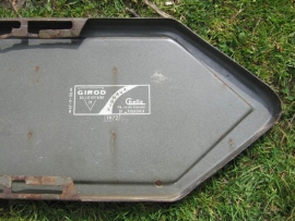 French old sign "Camping" with direction to the left
