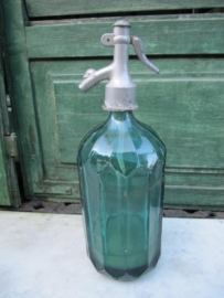 Flea green seltzer bottle with facets
