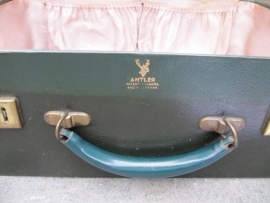 French Brocante old green briefcase