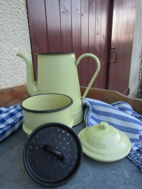 Franse brocante emaille cafétiere