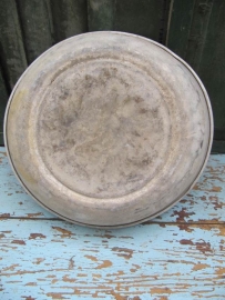 Brocante zinken schaal