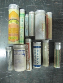 Franse oude medicijnkokertjes set van 12 stuks