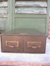Brocante Amerikaans industrieel ladekastje
