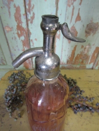 Antieke Franse siphon fles in zalm