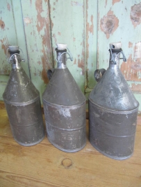 Old galvanized water bottles