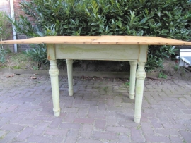 Wooden table with light chassis