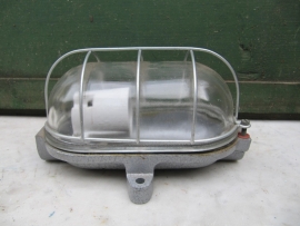 Gray metallic cage lamp