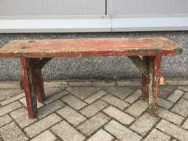 Brocant houten bank, diverse kleurschakering