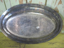 Brocante verzilverde serveer schaal