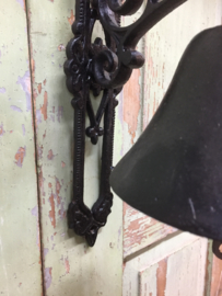 Brocante cast iron wall bell duck