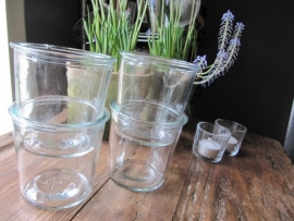 Brocant old glass jars various models