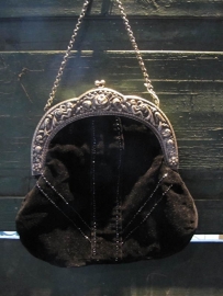 Antiek tasje met alpaca zilveren beugel