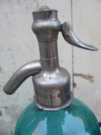 Brocante hele oude Franse blauw-groene spuitfles
