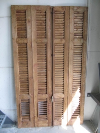 Antique four-piece louvered door 190 cm high