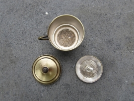 Metalen één kops koffiefilter compleet
