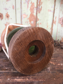 Brocante glazen drijver in hout