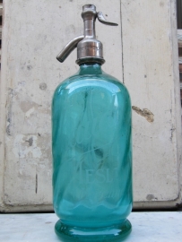 Brocante hele oude Franse blauw-groene spuitfles