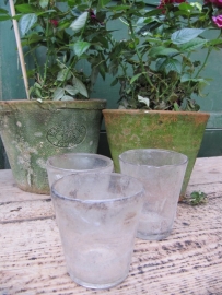 Antique French tealight glasses per 5 pieces