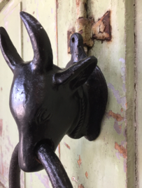 Brocant metalen deurklopper stier