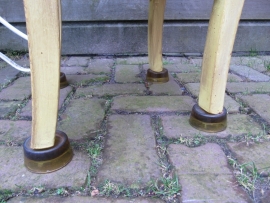 Oude brocante glazen kastonderzetters set van 4
