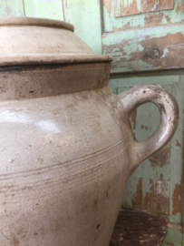 Antieke Franse grote aardewerk pot