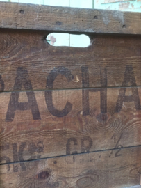 Oude houten koffiekist Pacha